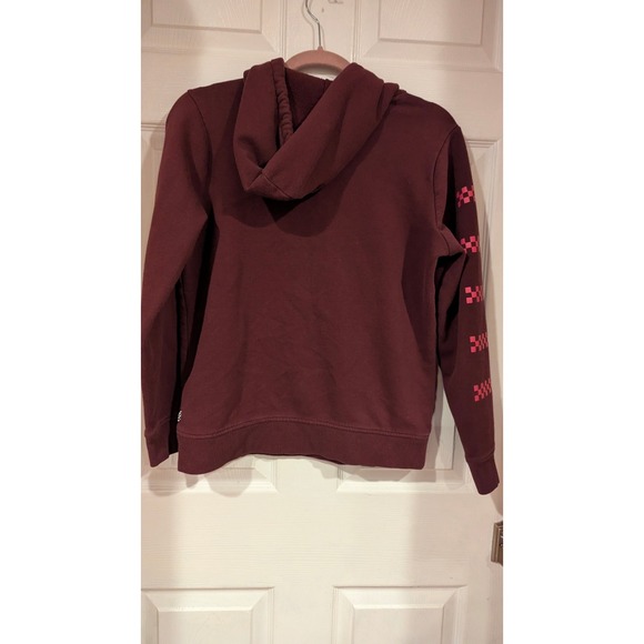 Vans Burgundy Checkerboard Pullover Hoodie Sweatshirt Size S - Picture 5 of 9